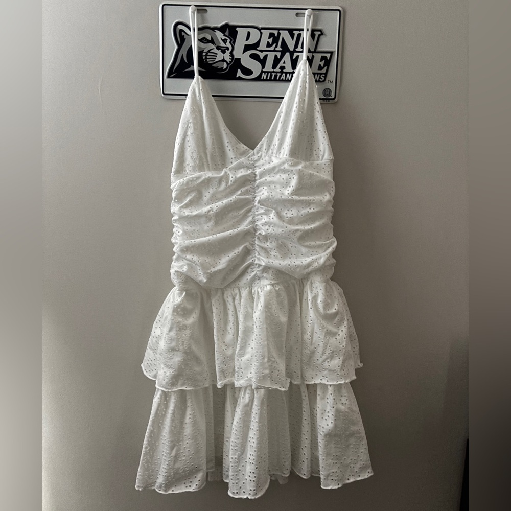 White Eyelet Tiered Dress